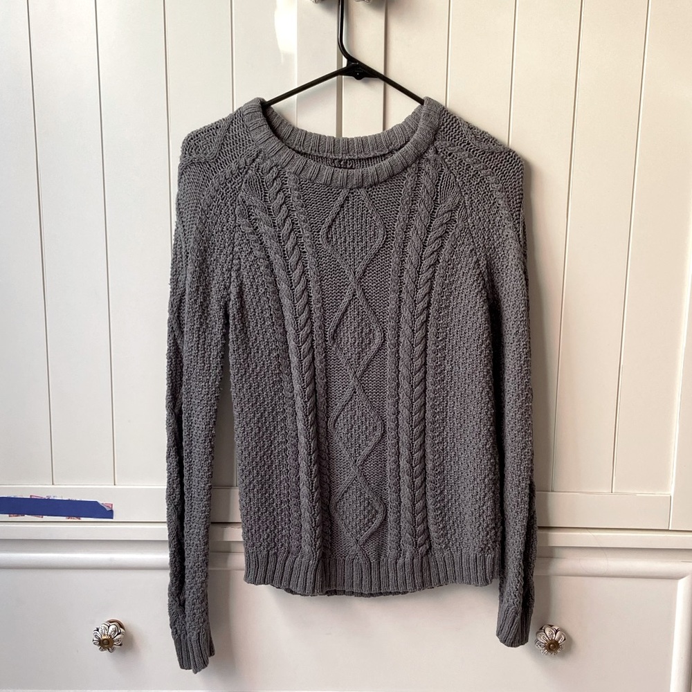 Zara Knit Crew Neck Diamond Sweater (S)